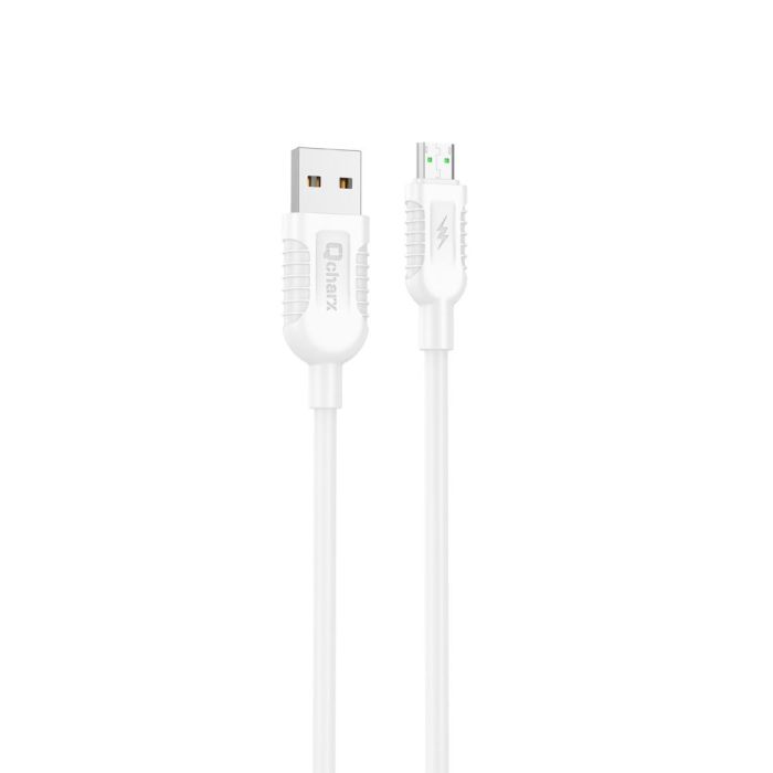 Qcharx Athens Cable USB a Micro Carga Rápida 3A 1m Refuerzo Anti-rotura PVC 18W Transferencia Datos
