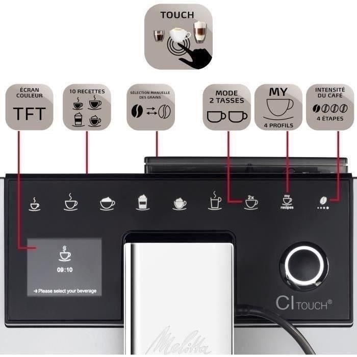 Melitta CI Touch F630-101 Cafetera Automática con Molinillo Integrado Plateada 3