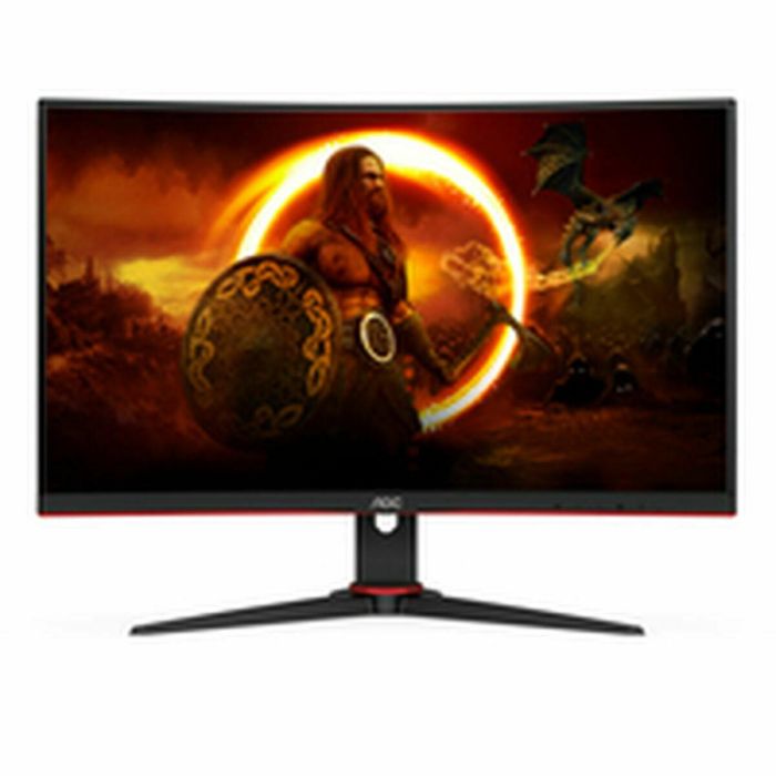 Aoc Monitor Led 23.6 Pulgadas C24 gr2Ae Full HD, Curvo, 165Hz, FreeSync, 1ms, VA, Negro/Rojo 10