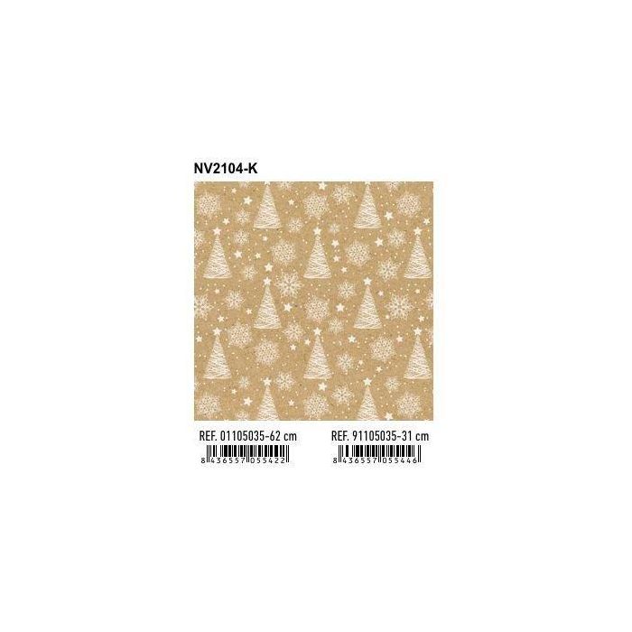 Papel De Regalo Bobina Basika 31 Cm X 80 M (2 Kg Aprox.) Navidad (Nv2104-K 31 Cm)