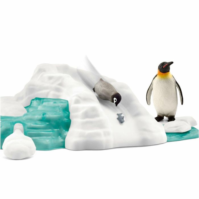 SCHLEICH- Familia de pingüinos en el témpano de hielo- 42661- Gama Wild Life 4