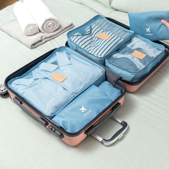 Set de Bolsas Organizadoras para Maletas Luggan InnovaGoods 6 Piezas 8 Set de Bolsas Organizadoras para Maletas Luggan InnovaGoods 6 Piezas 8