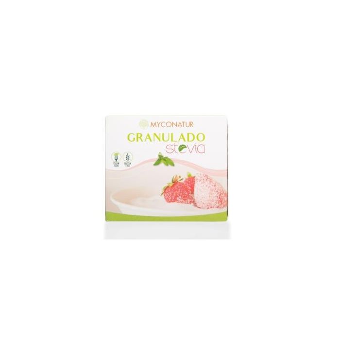MYCONATUR Stevia Granulado 80 Sobres, Edulcorante Apto Diabéticos, Sin Gluten y Vegano