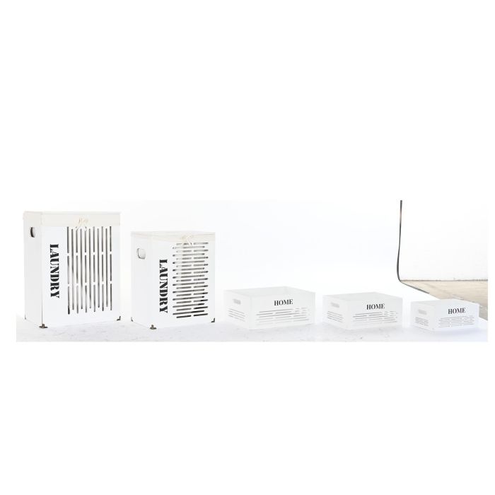 Cesta Ropa DKD Home Decor Blanco Negro 30 x 56 x 40 cm Set de 5 Cesta Ropa DKD Home Decor Blanco Negro 30 x 56 x 40 cm Set de 5