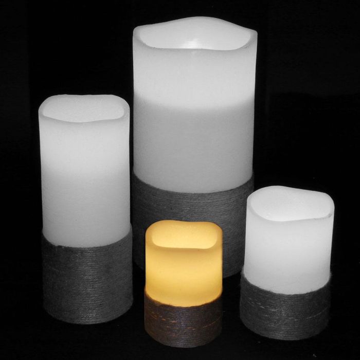 The Candle Factory Vela Led Con Base Cuerda 10x7 Efecto Llama Titilante Duración 10.000 Horas 1