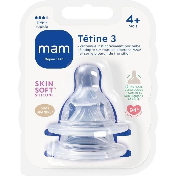 MAM Tetina Anatómica para Biberón de Silicona Flujo Rápido Nivel 3 Pack 2 Unidades Transparente Diseño Succión Natural Similar Seno 1 MAM Tetina Anatómica para Biberón de Silicona Flujo Rápido Nivel 3 Pack 2 Unidades Transparente Diseño Succión Natural Similar Seno 1