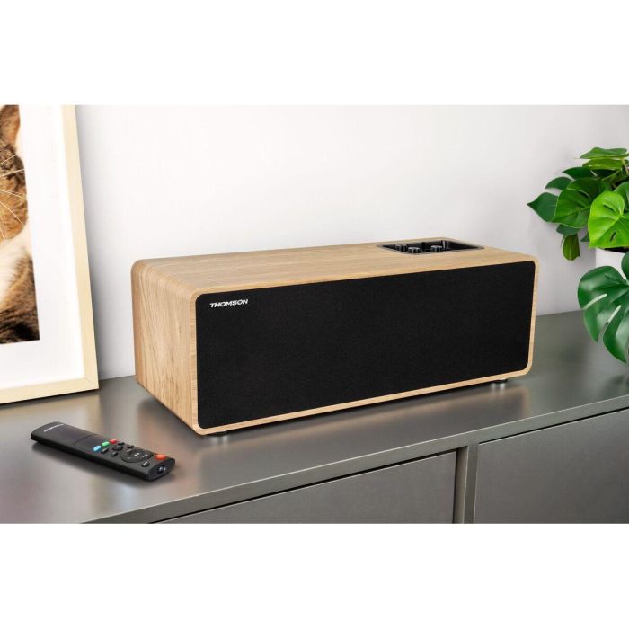 Thomson Altavoz Bluetooth THO3499550389739 Madera y Negro 5