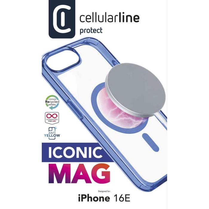 Cellularline Iconic MAG MagSafe Case para Apple iPhone 16e Azul