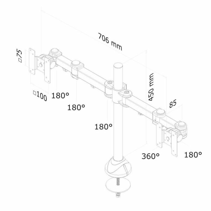 Soporte de Mesa para Pantalla Neomounts Negro 27" 1 Soporte de Mesa para Pantalla Neomounts Negro 27" 1