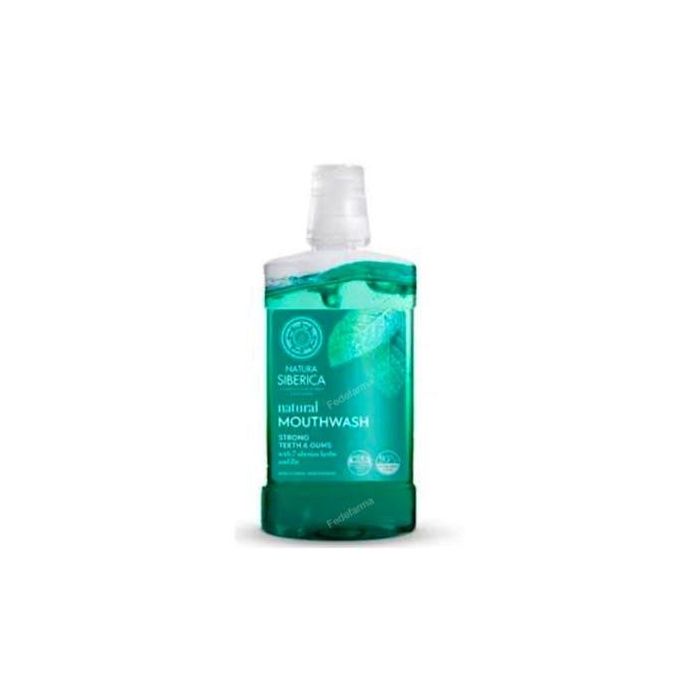 Natura Siberica Enjuague Bucal Natural 7 Hierbas Siberianas con Calcio Activo. Fortalece Encías y Protege Esmalte 520ml
