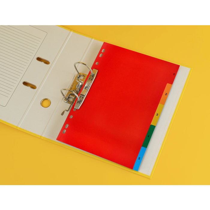 Q-connect Separadores Plástico Juego de 5 Separadores DIN A4 Multitaladro 10