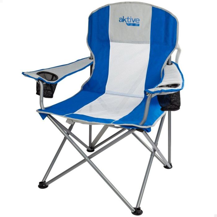 Silla Plegable para Camping Aktive Azul Gris 57 x 97 x 60 cm (4 Unidades) 4