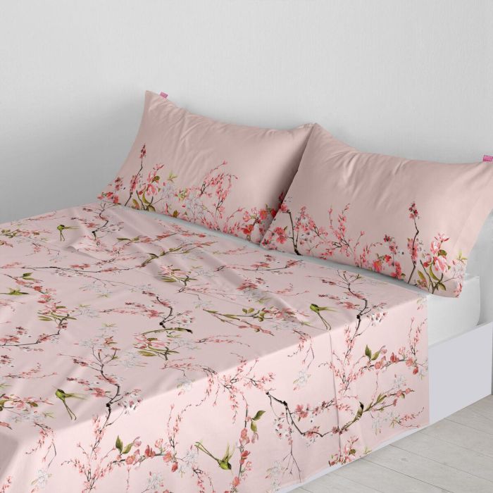 Sábana Encimera HappyFriday Chinoiserie rose Multicolor 160 x 270 cm (asiatico/oriental) 3