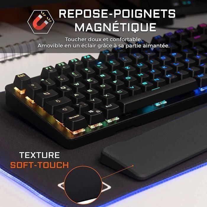 El Interruptor Rojo Mecánico G-Lab Keyz Rubidium y El Teclado Rgb Completamente Personalizables con Descanso de Muñeca 3