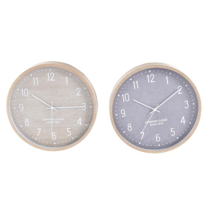 Reloj Pared Scandi DKD Home Decor Beige Gris 4 x 30 x 30 cm (2 Unidades) Reloj Pared Scandi DKD Home Decor Beige Gris 4 x 30 x 30 cm (2 Unidades)
