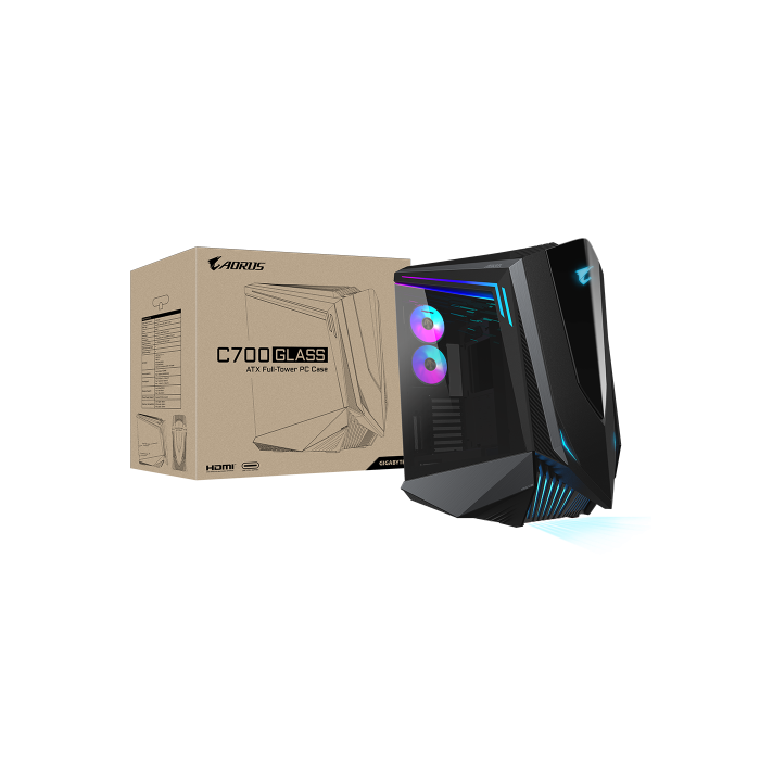Gigabyte Aorus C700 Glass GB-AC700G Torre Full Tower Negra con Ventana Transparente