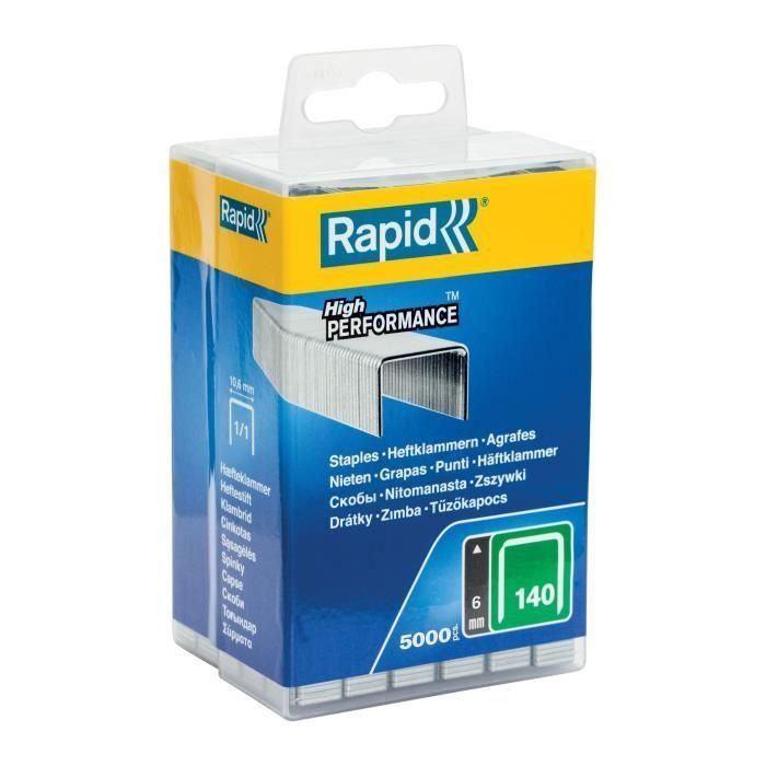 Rapid Grapas 140/06 mm alambre plano para aislamiento y bricolaje - Caja de 5000 unidades (40303088)