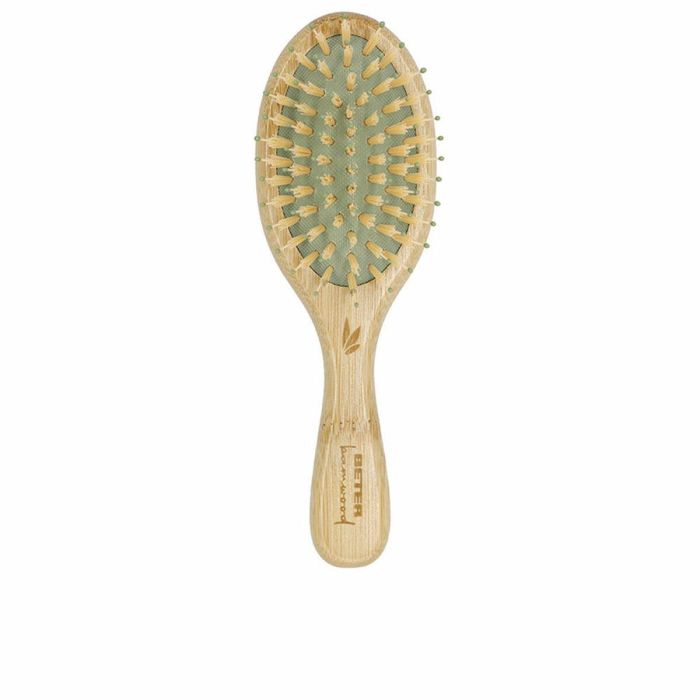 Beter Cepillo para el pelo pequeño con cerdas de nylon y bolitas, bambú sostenible Beter Cepillo para el pelo pequeño con cerdas de nylon y bolitas, bambú sostenible