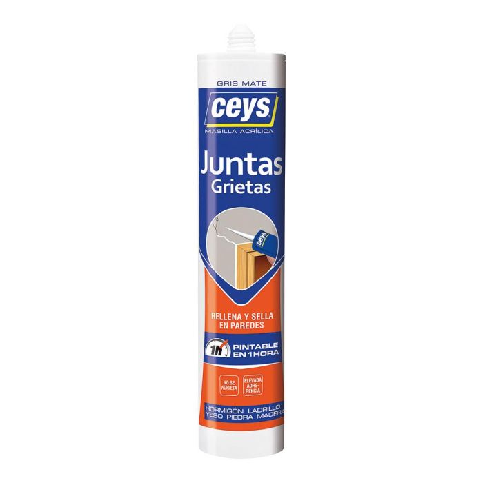 Ceys Masilla acrílica juntas grietas gris 280 ml cartucho 505601 0 Ceys Masilla acrílica juntas grietas gris 280 ml cartucho 505601 0