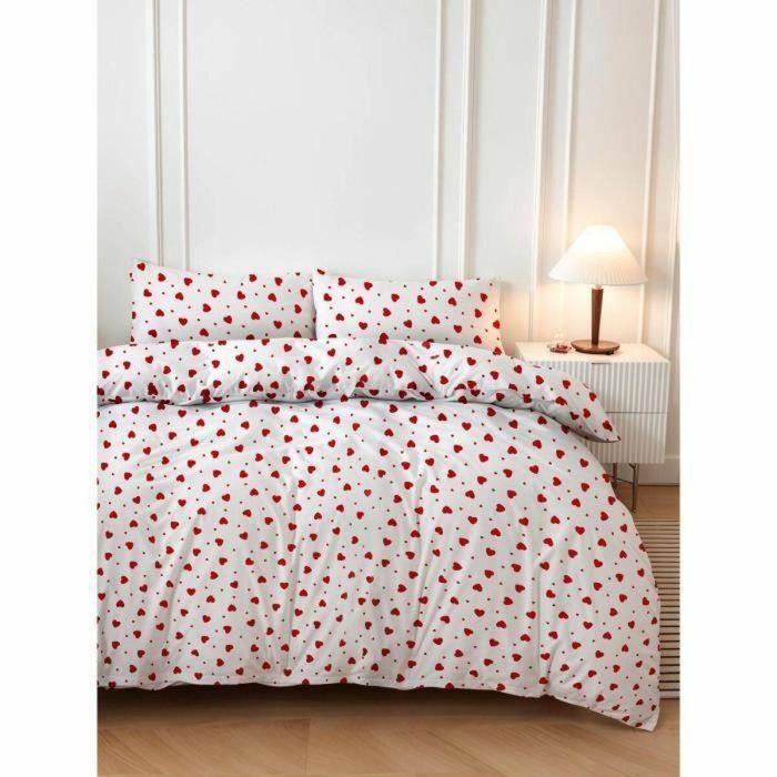 Juego de funda nórdica Rojo Cama de 200 3 Piezas 4 Juego de funda nórdica Rojo Cama de 200 3 Piezas 4