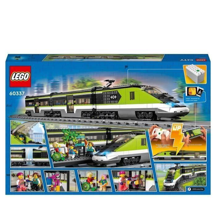 LEGO 60337 City Express Tren de pasajeros, juguete de locomotora de control remoto con faros, vías, vagón de comida, a partir de 7 años 5