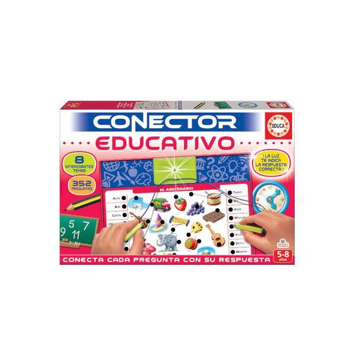 Educa Borras Juego Conector Educativo 5-8 Años 8 Laminas 352 Preguntas Base Multiconectora
