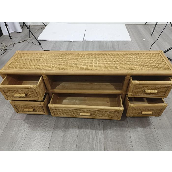 Mueble Tv Tropical DKD Home Decor Marron Claro 30 x 45 x 120 cm 2 Mueble Tv Tropical DKD Home Decor Marron Claro 30 x 45 x 120 cm 2