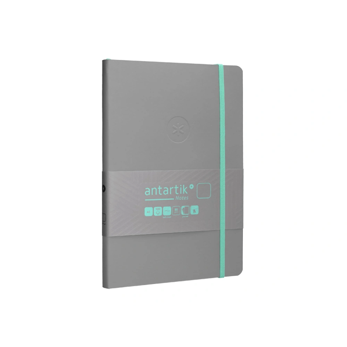 Antartik Cuaderno A5 Tapa Blanda Hojas Lisas Gris y Turquesa 80 Hojas 80gr FSC Colección Antartik Notes 4
