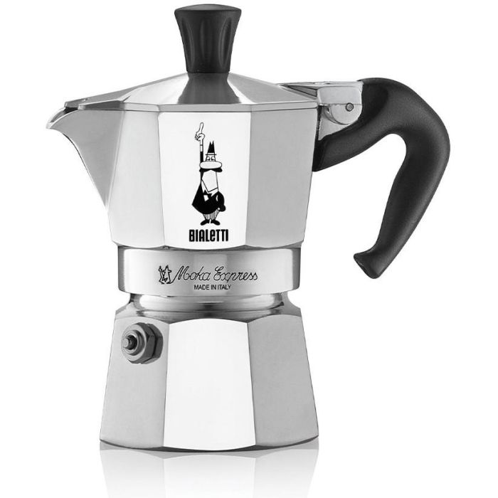 Bialetti Moka Express Cafetera Italiana de Aluminio Color Plata para 2 Tazas 1 Bialetti Moka Express Cafetera Italiana de Aluminio Color Plata para 2 Tazas 1