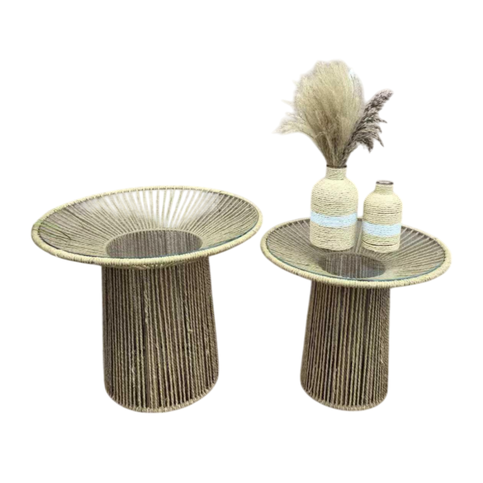 Mesita Auxiliar Urban DKD Home Decor Marron Claro 55 x 46 x 55 cm Set de 2 0 Mesita Auxiliar Urban DKD Home Decor Marron Claro 55 x 46 x 55 cm Set de 2 0