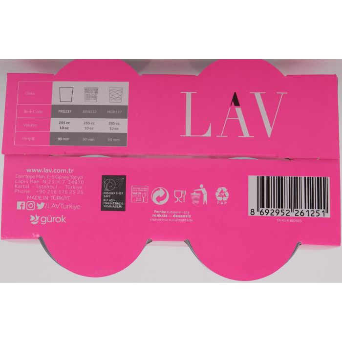 Set de 4 Vasos Paris 295 cc - LAV (12 Cajas) 6 Set de 4 Vasos Paris 295 cc - LAV (12 Cajas) 6