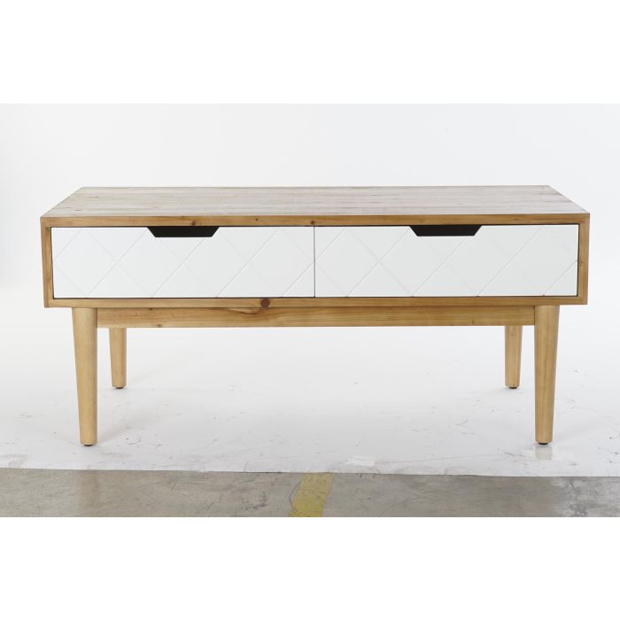 DKD Home Decor Mesa Centro Moderno Marron Blanco 105 x 55 x 46 cm Madera Abeto 5