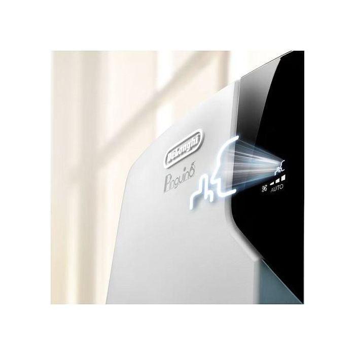 De'Longhi PAC EX105 A+++ Climatizador Móvil Monobloc, 10000 BTU/h, Función Enfriamiento, Deshumidificador y Ventilador, 56 l/h, Blanco