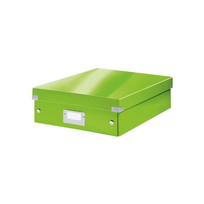 Caja Para Almacenamiento Leitz Click&Store Organizadora 85% Carton Reciclado Mediana 280X100X370 Mm Verde