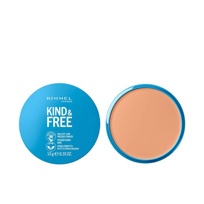 Rimmel London #20-light Polvo Compacto KIND & FREE Matificante Ligero, Vegano y Cruelty-Free, Larga Duración, Control Brillos 10g 1
