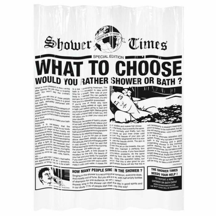 Gelco Gazette Cortina de Ducha PEVA Negra 180x200 cm