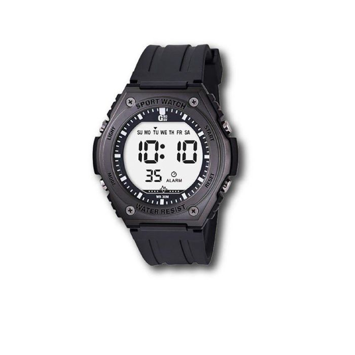 GBody Reloj Digital para Hombre LCD con Luz LED Blanca y Resistencia al Agua WR30, Incluye Estuche