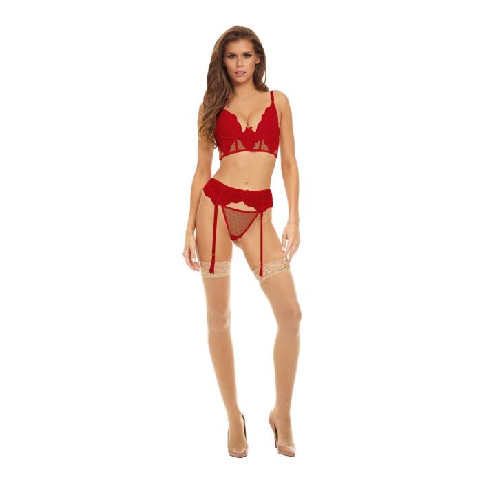 Conjunto de Lencería Bombshell Boudoir Rojo (M) 5