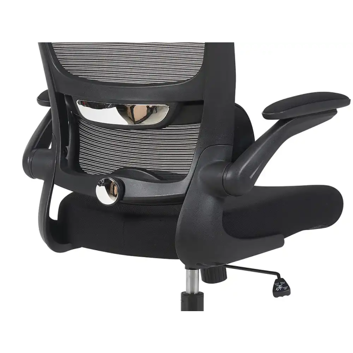 Q-connect Silla de Oficina Ergonómica Catania con Respaldo de Malla, Reposabrazos Abatibles y Ruedas Premium, Altura Máx 1230mm, Color Negro 5