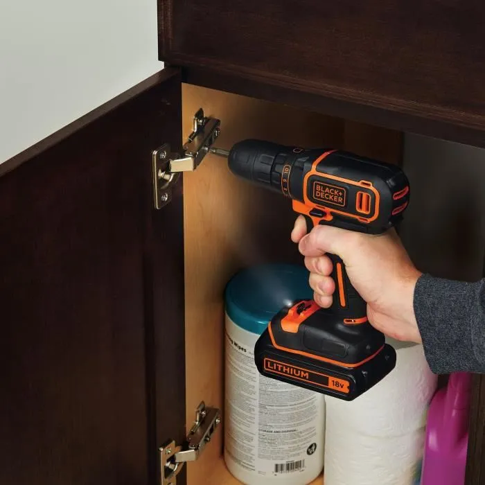 Black + Decker BDCDC18BAFC Taladro-atornillador Inalámbrico 18V Li-Ion con 80 Accesorios Naranja 4