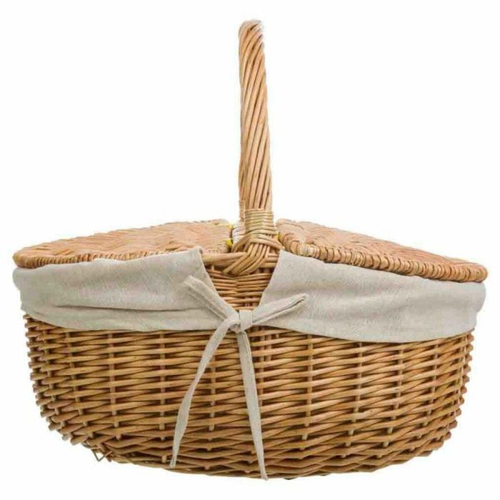 Cesta de Picnic Alexandra House Living Mimbre Madera de sauce 32 x 37 x 41 cm Natural 3