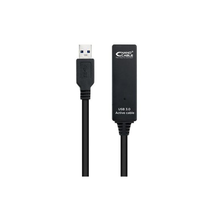 Nanocable Cable USB 3.0 prolongador con amplificador, tipo A macho a A hembra, 15m, 5Gbps, 10.01.0313 1