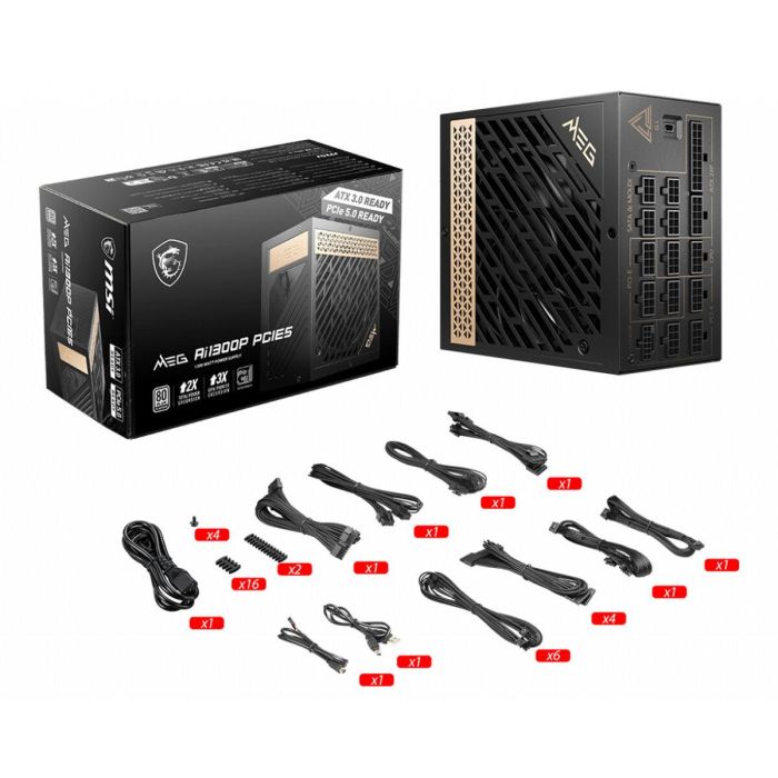 MSI MSI4719072970260 Fuente de alimentación MEG Ai1300P PCIE5 1300W 1 MSI MSI4719072970260 Fuente de alimentación MEG Ai1300P PCIE5 1300W 1