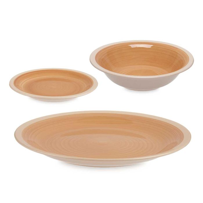 Set 18 Pzs Vajilla Gres Beige Borde Vessia 34X27CM 1 Set 18 Pzs Vajilla Gres Beige Borde Vessia 34X27CM 1