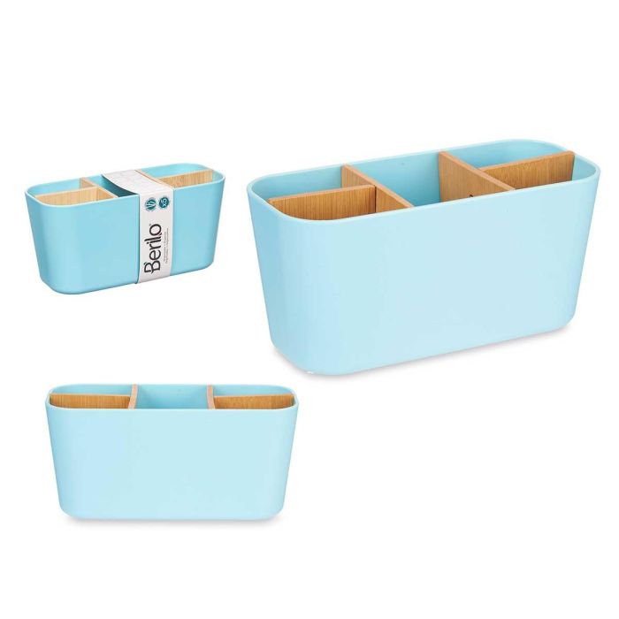 Organizador Ovalado 5 Huecos Bambú Azul Berilo 21x10x9 cm (6 Unidades) Organizador Ovalado 5 Huecos Bambú Azul Berilo 21x10x9 cm (6 Unidades)
