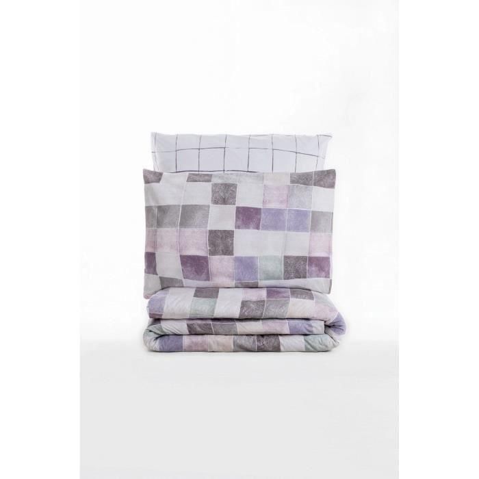 Juego de cama - 1 funda nórdica 220x240 cm + 2 fundas de almohada 60x60 cm - 100% algodón - Rosa 3 Juego de cama - 1 funda nórdica 220x240 cm + 2 fundas de almohada 60x60 cm - 100% algodón - Rosa 3
