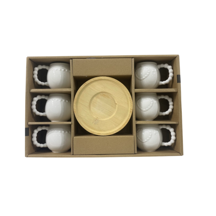 Cafe Basicos DKD Home Decor Blanco 7.5 x 7 x 10.5 cm Set de 6 0 Cafe Basicos DKD Home Decor Blanco 7.5 x 7 x 10.5 cm Set de 6 0