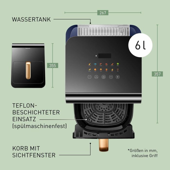 Freidora de Aire Panasonic NF-CC600AXE 1450 W 6 L 2