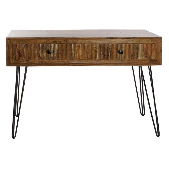 Consola DKD Home Decor 118 x 40 x 77 cm Negro Metal Marrón Acacia 1