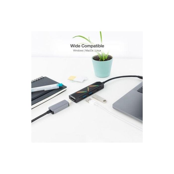 Hub USB NANOCABLE 10.16.0401 Negro 3